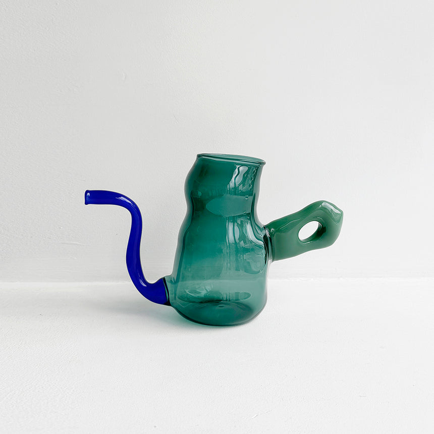 Glass Watering Can - Peacock