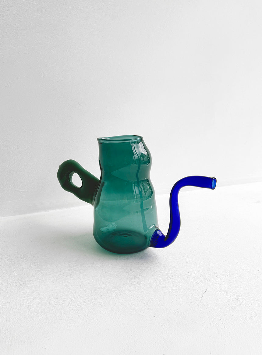 Glass Watering Can - Peacock