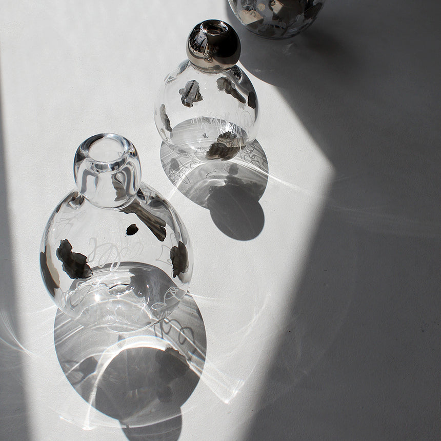 Glass Vase with Platinum Drawings IV