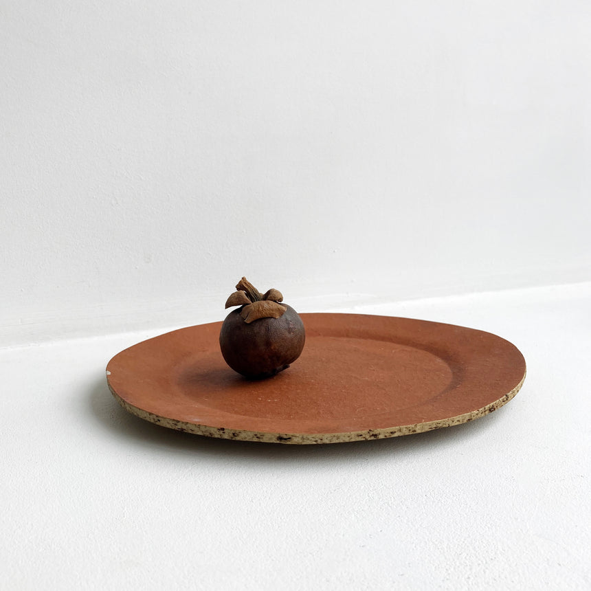 Rim Plate with Urushi lacquer and silver mending