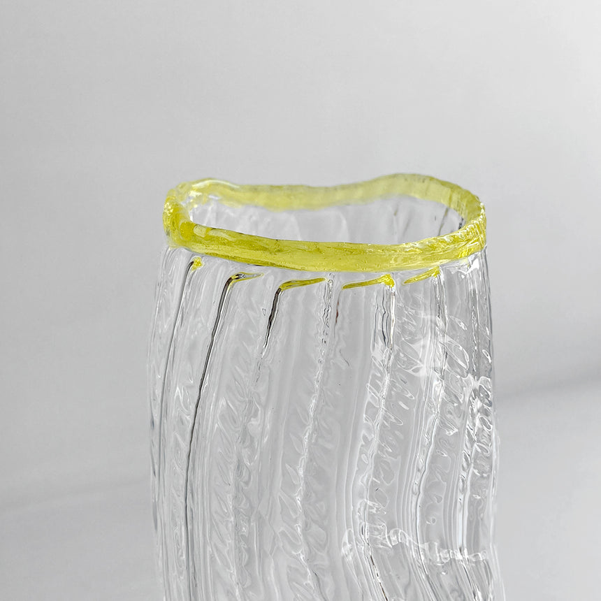 Rim Glass Vase, Yellow