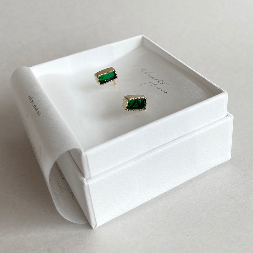 Glass Earrings: Antique Green I