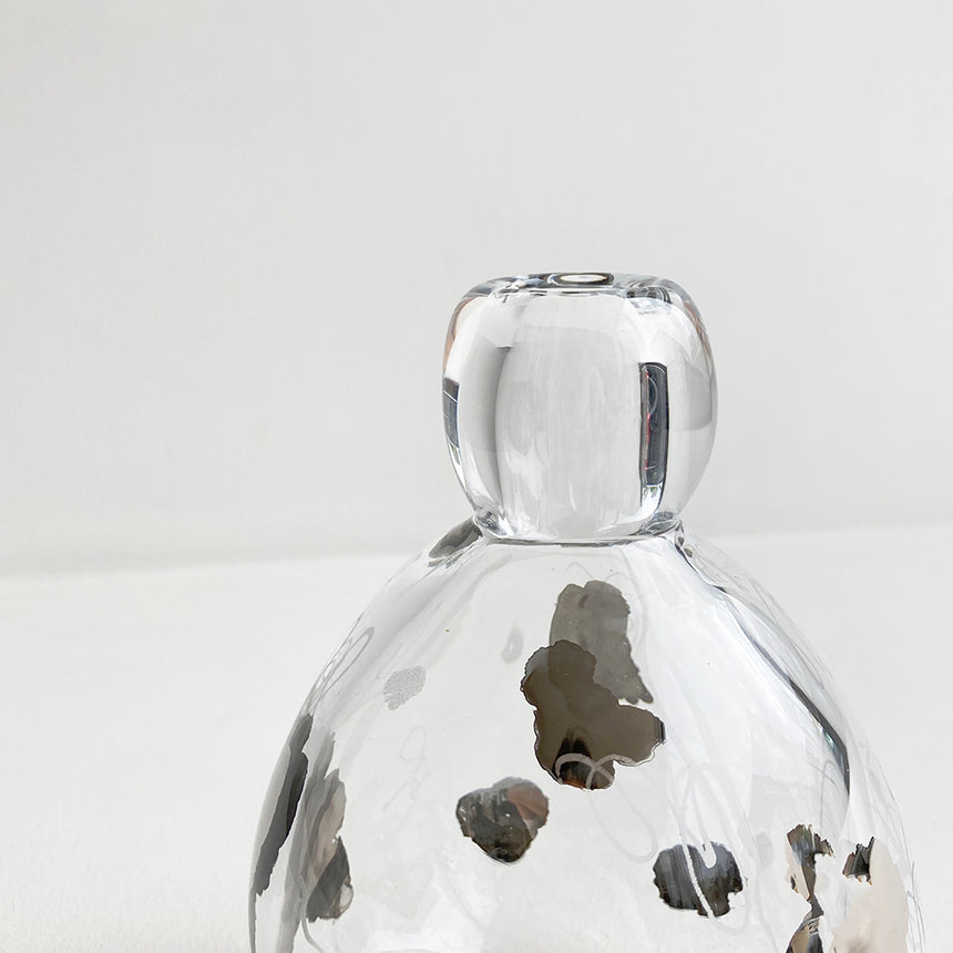 Glass Vase with Platinum Drawings III