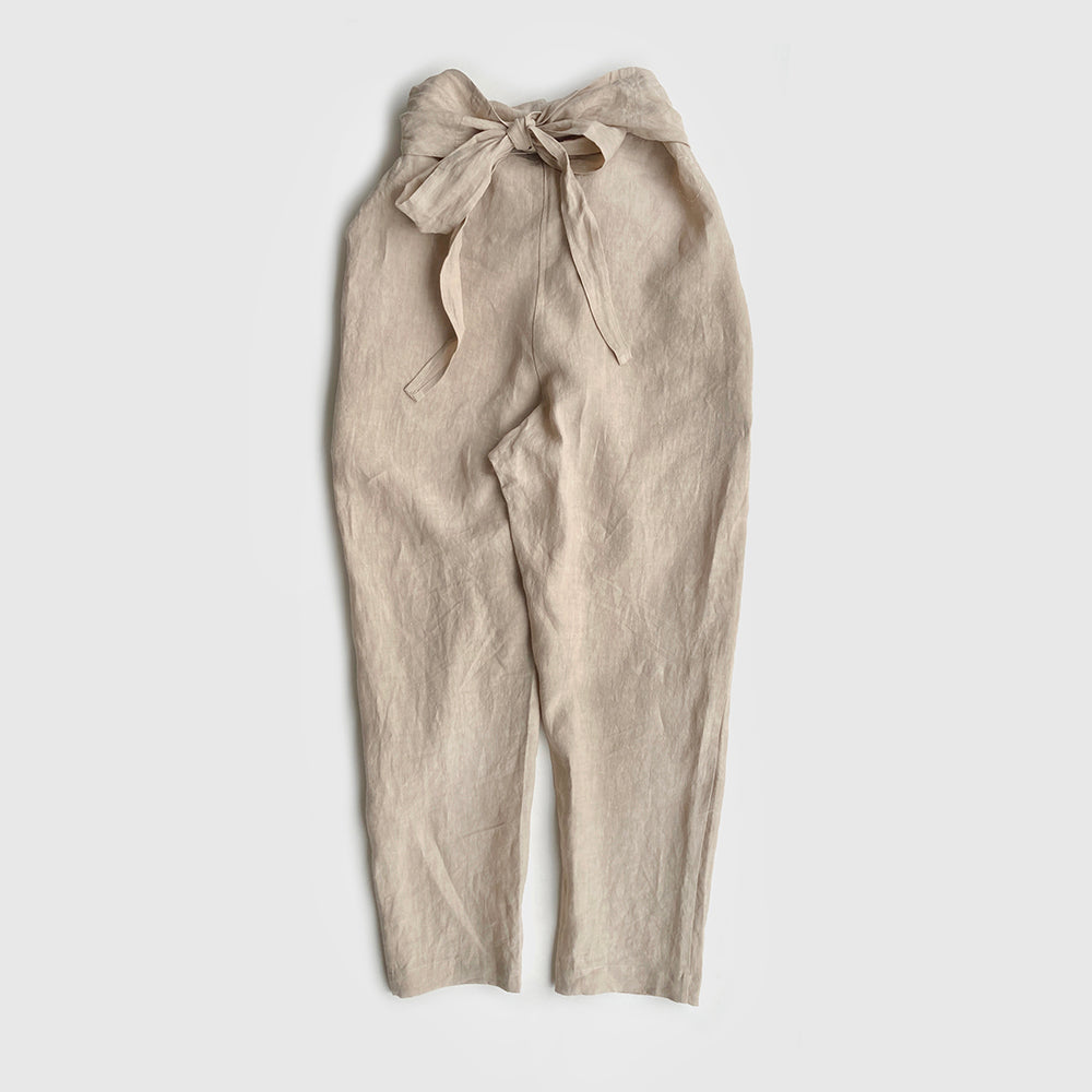 Cosmic Wonder Wrap Pants - Light Beige Linen