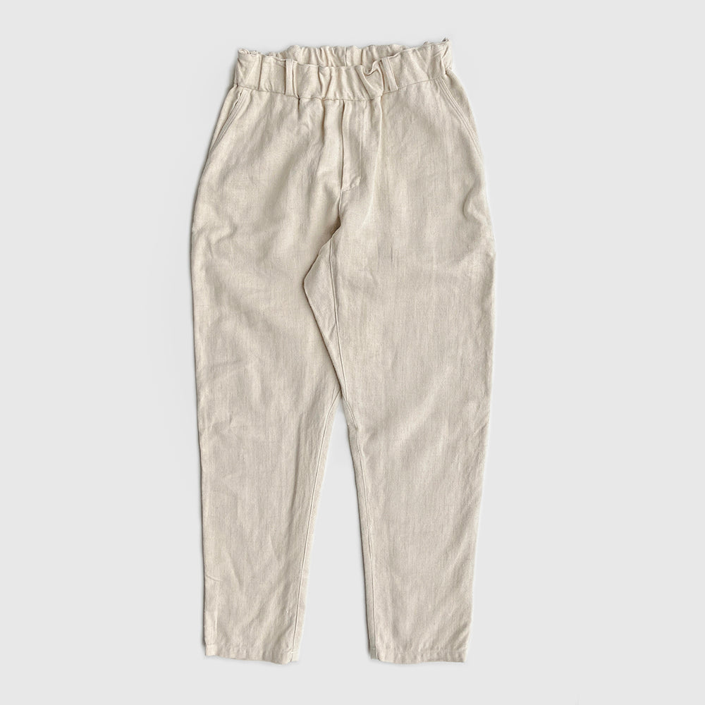 High-Waist Tapered Trousers - Beige, L'MOMO