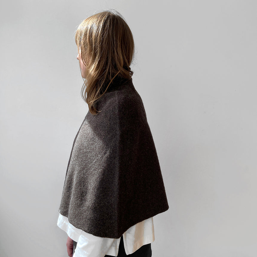 Half Neck Poncho - Cocoa