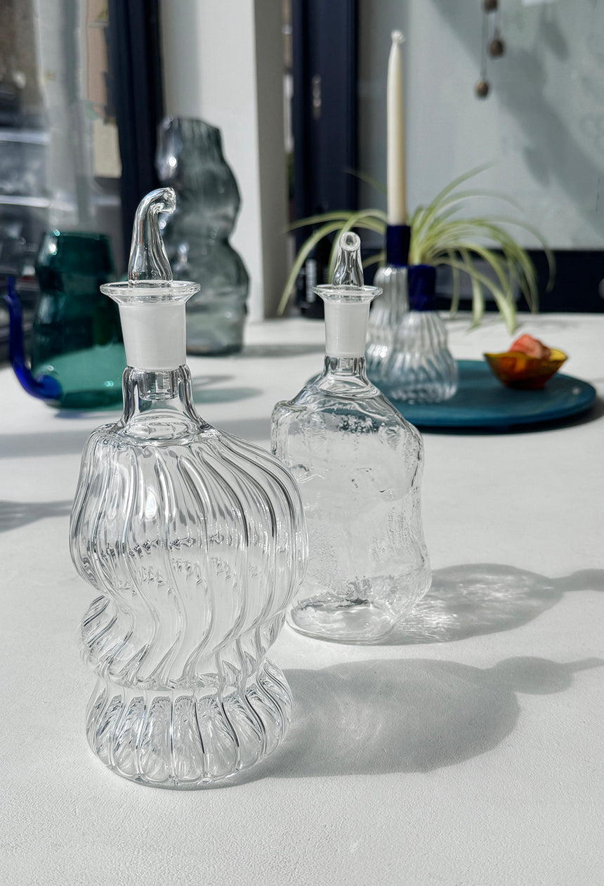 Textured Glass Oil Bottles