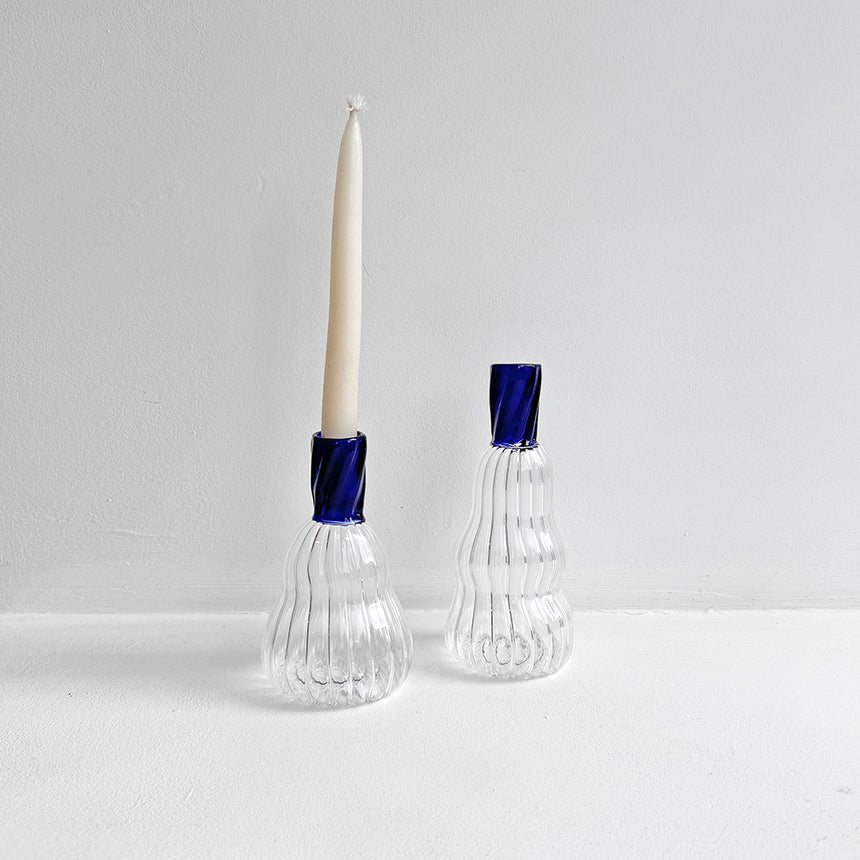 Two-Colour Ribbed Candlesticks