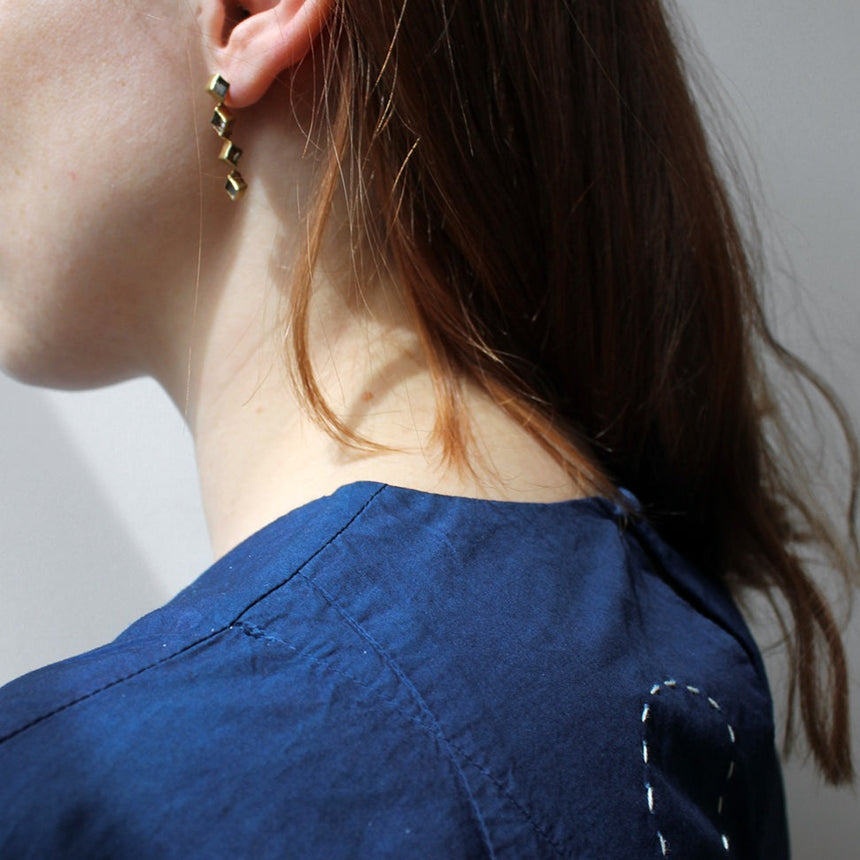 Glass Earrings: Confetti, Blue