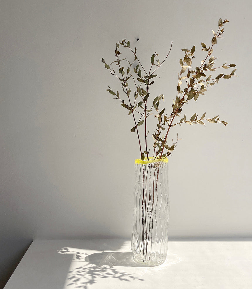 Rim Glass Vase, Yellow