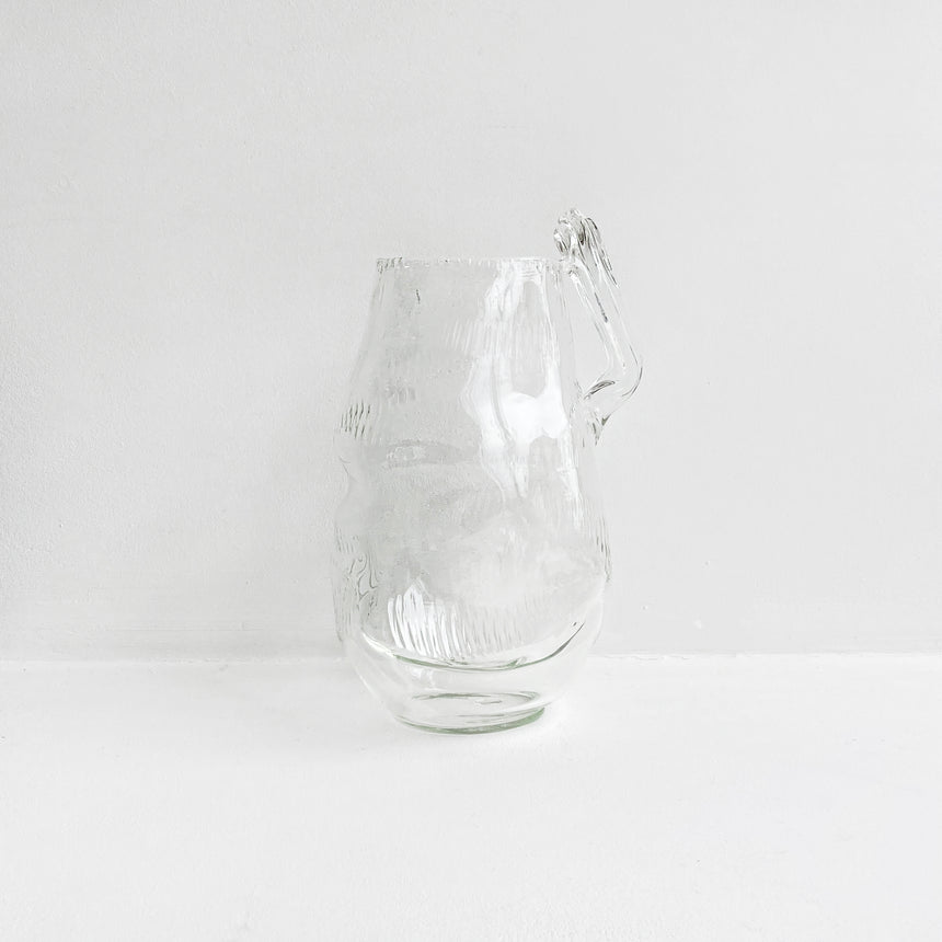 Texture Glass Vase w/handle