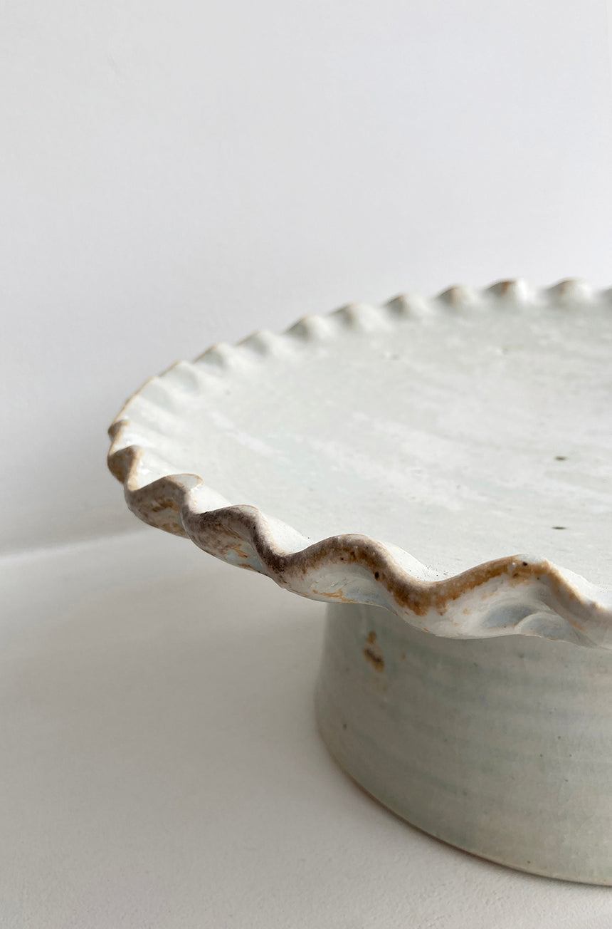 Wave Footed Serving Plate