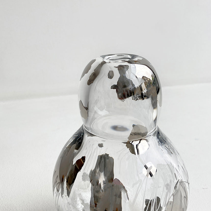 Glass Vase with Platinum Drawings II