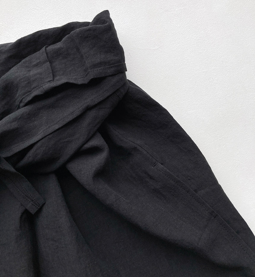 Cosmic Wonder Wrap Pants - Black Linen