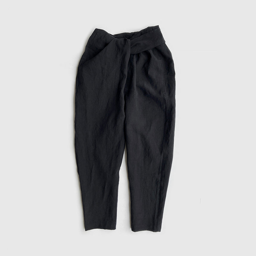 Cosmic Wonder Wrap Pants - Black Linen