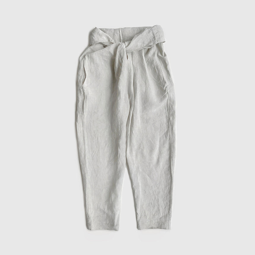 Cosmic Wonder Wrap Pants - Light Grey Linen