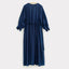Cosmic Wonder - Cotton Silk Typewriter Farmer's Dress Ryukyu Indigo
