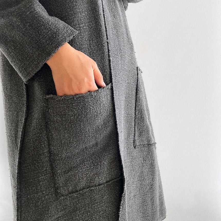 Mittan - Garabo Reversible Coat, Ink Charcoal (Unisex Size 2 and 3)