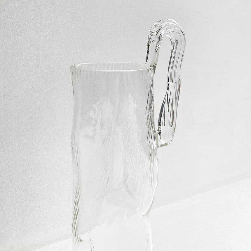 Texture Glass Vase w/Handle
