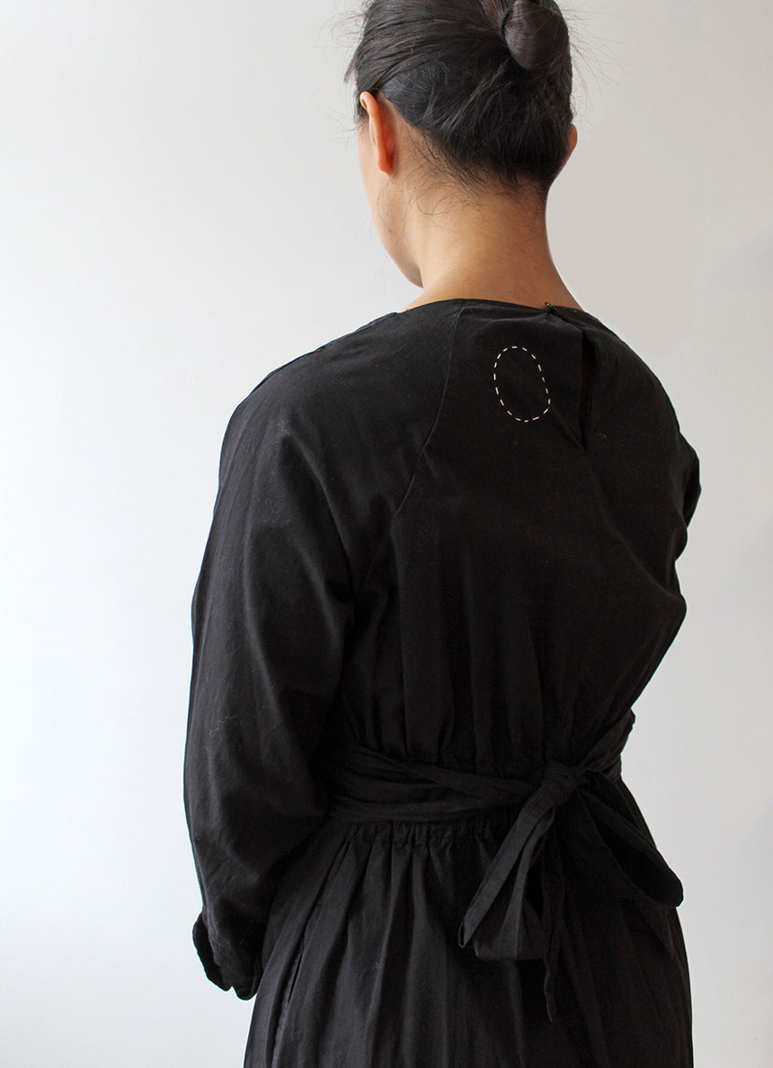 Cosmic Wonder - Organic Cotton Wrapped Dress, Black