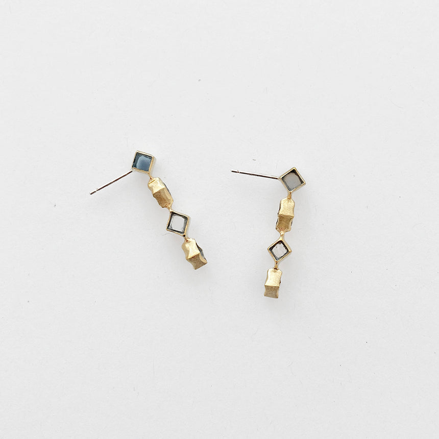 Glass Earrings: Confetti, Blue