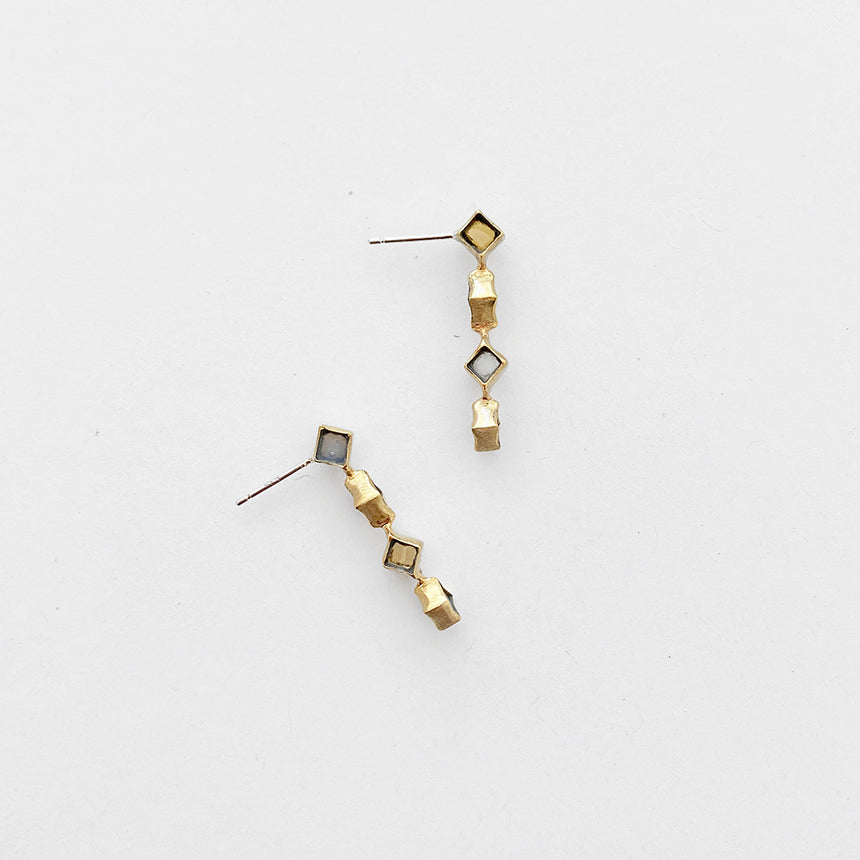 Glass Earrings: Confetti, Amber